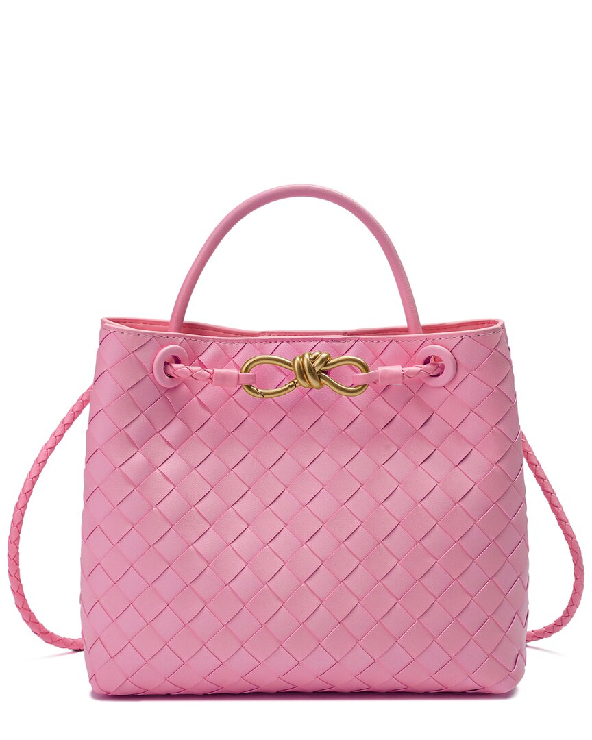 Tiffany & Fred Woven Leather Top Handle Messenger Bag
