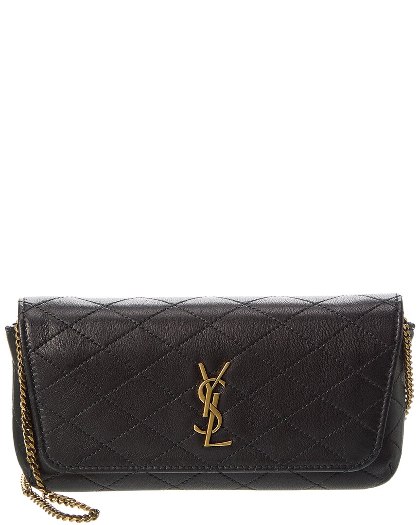 ★TOUT Y EST★ Saffiano Phone Holder Chain Mini Bag Black BA Saffiano leather phone case with logo in black - Prada