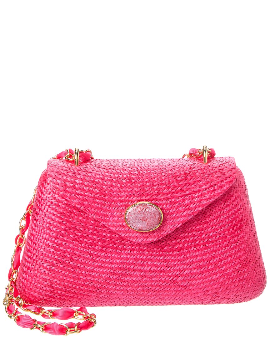 Rafe Rafé Rocio Straw Shoulder Bag In Pink