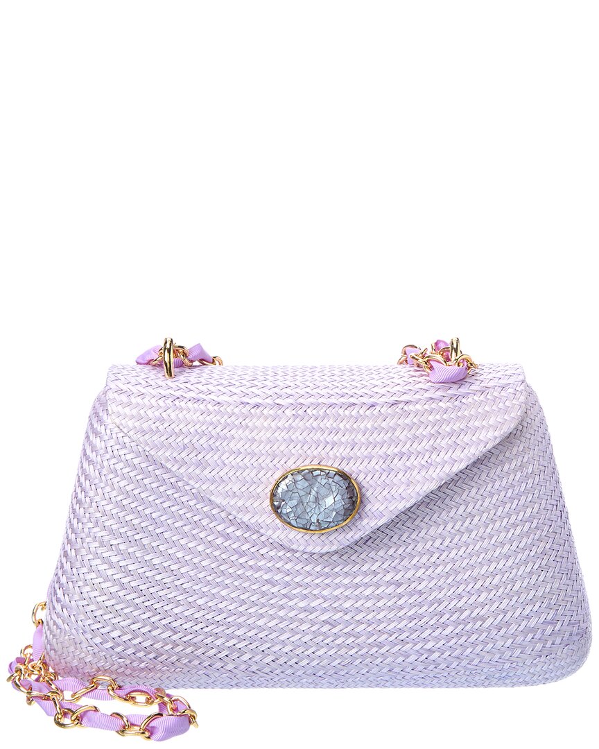 Rafe Rafé Rocio Straw Shoulder Bag In Purple