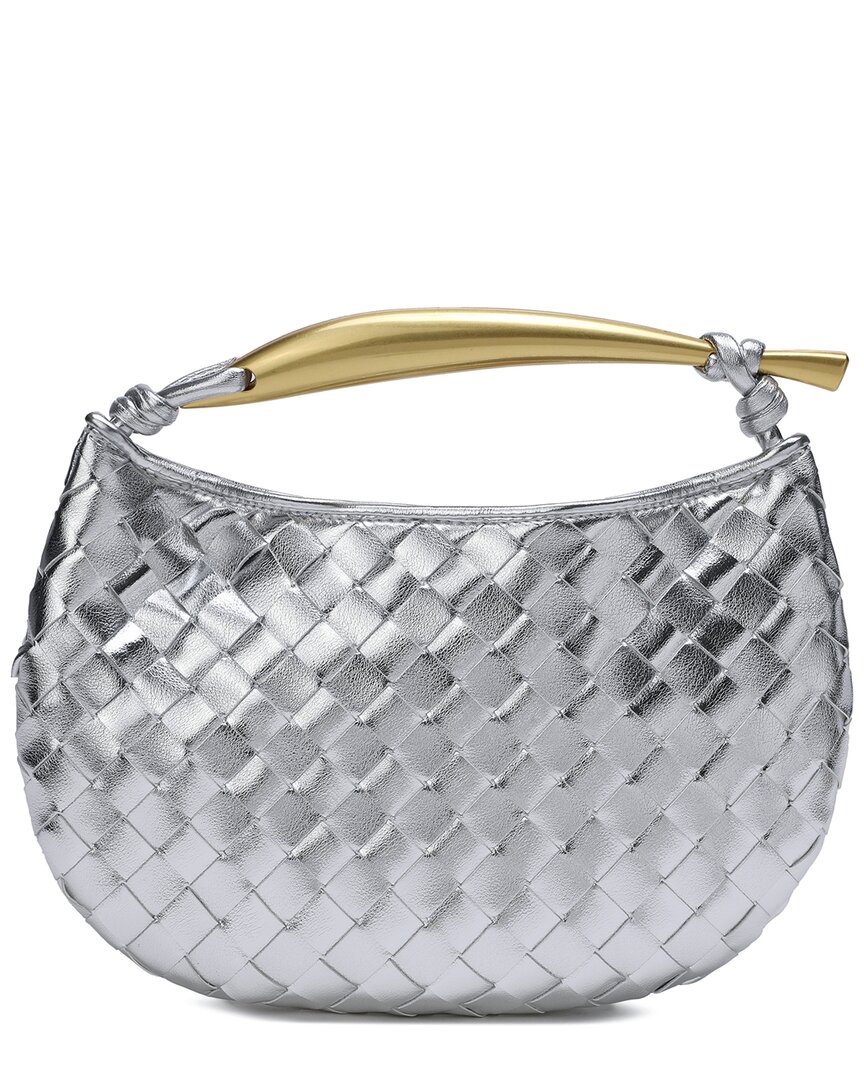 Tiffany & Fred Paris Woven Leather Top Handle Clutch