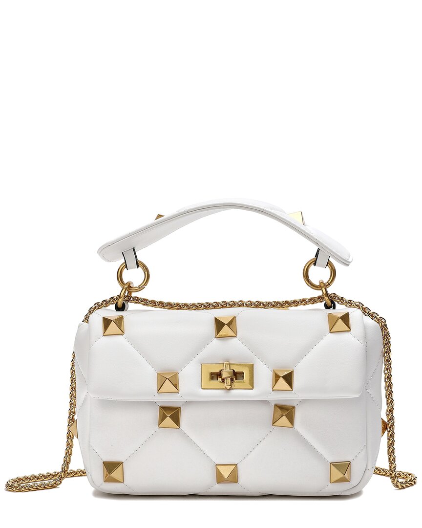 Tiffany & Fred Studded Leather Shoulder Bag In White