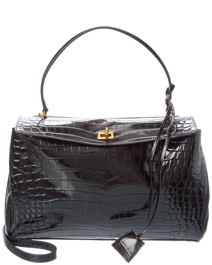Tiffany & Fred Paris Large Smooth Leather Tote In Black