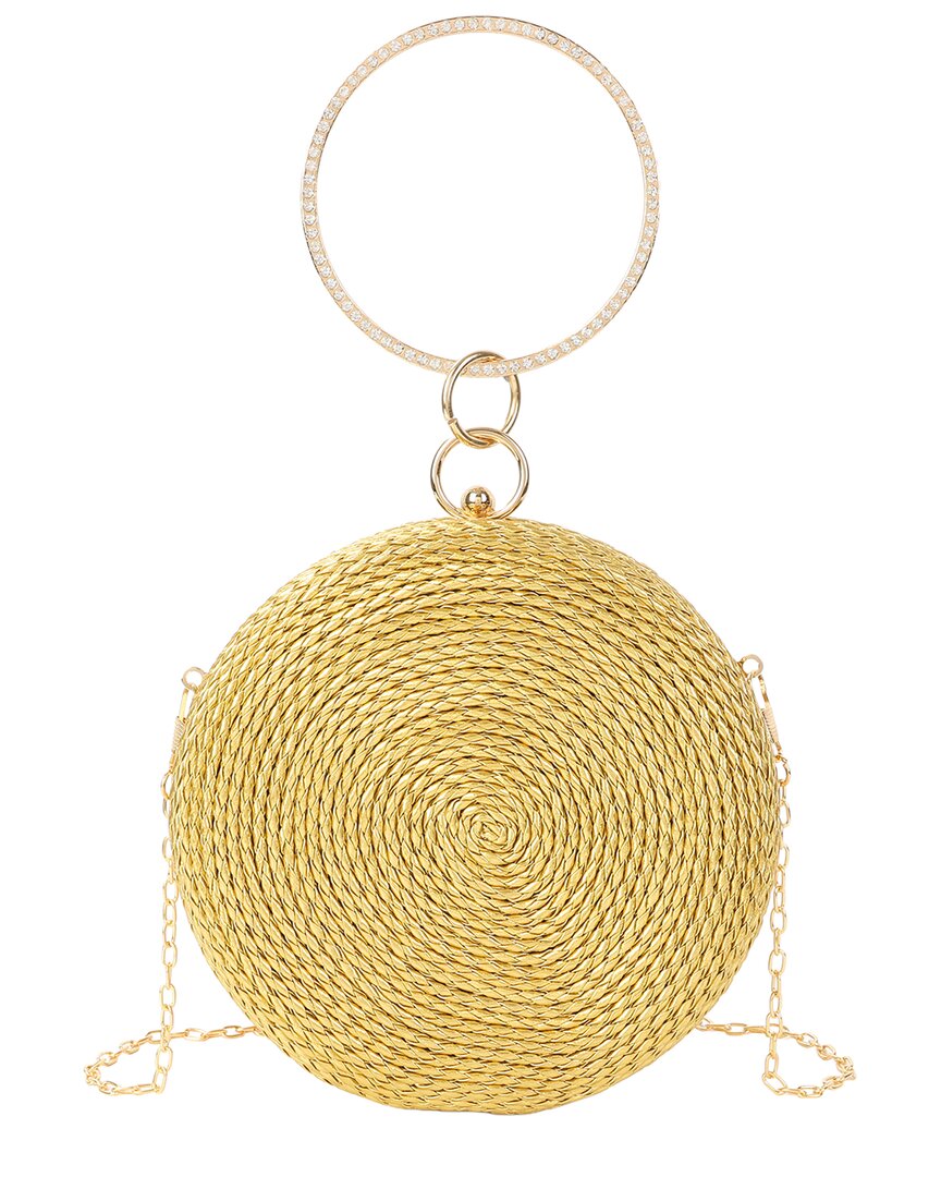 Tiffany & Fred Paris Tiffany And Fred Paris Round Woven Metallic Clutch In Gold