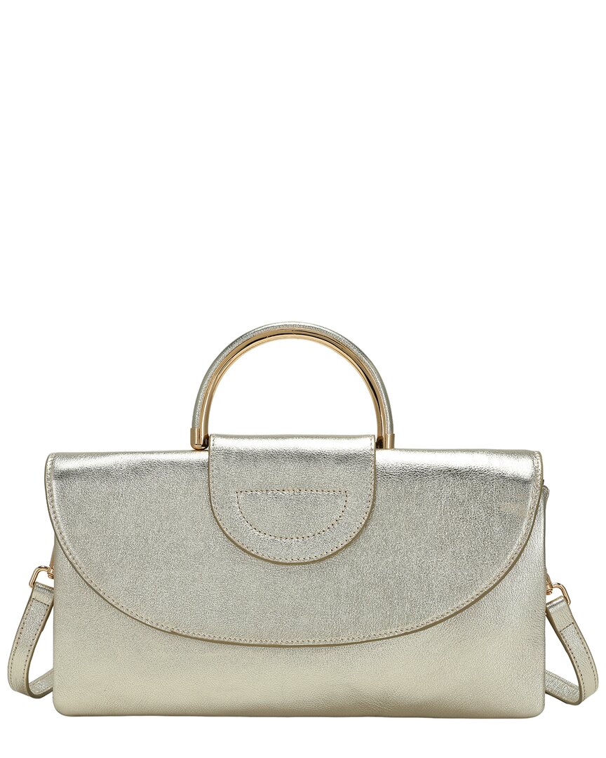 Tiffany & Fred Paris Tiffany And Fred Paris Metallic Leather Top Handle Clutch In Gold