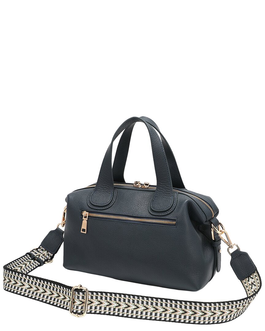 Tiffany & Fred Paris Tiffany And Fred Paris Pebbled Leather Satchel In Blue