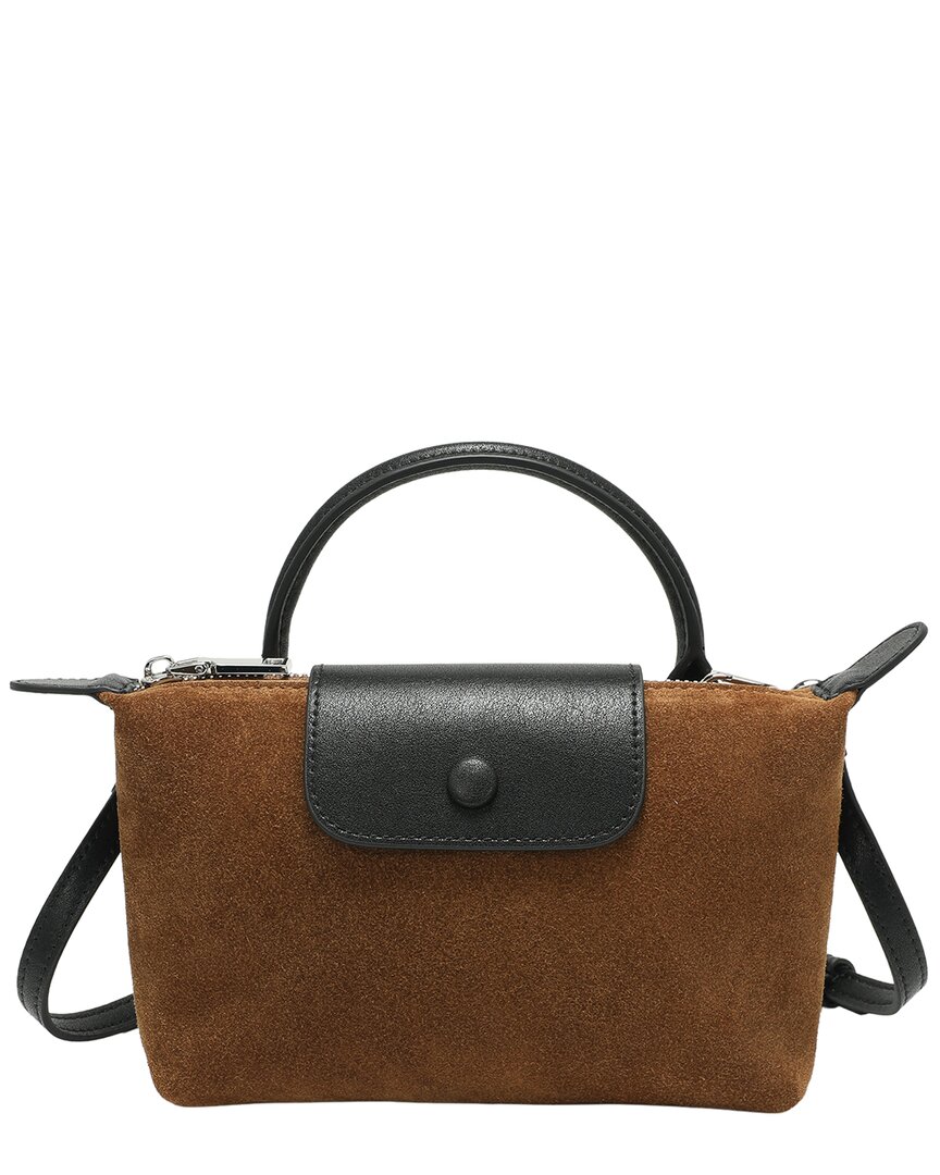 Tiffany & Fred Paris Tiffany And Fred Paris Elegant Mini Suede Leather Satchel In Tan