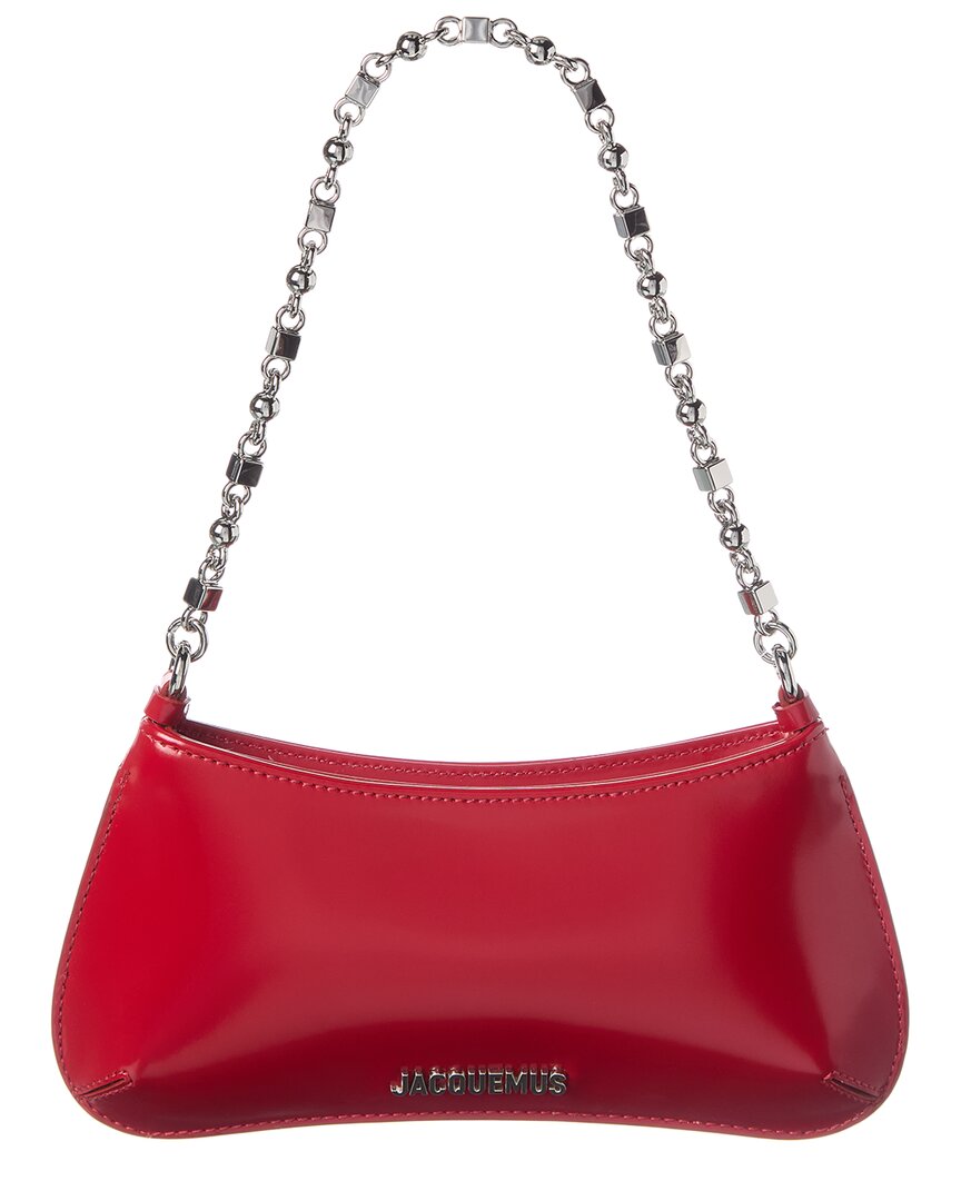 Jacquemus The Small Bisou Chain Leather Shoulder Bag In Red