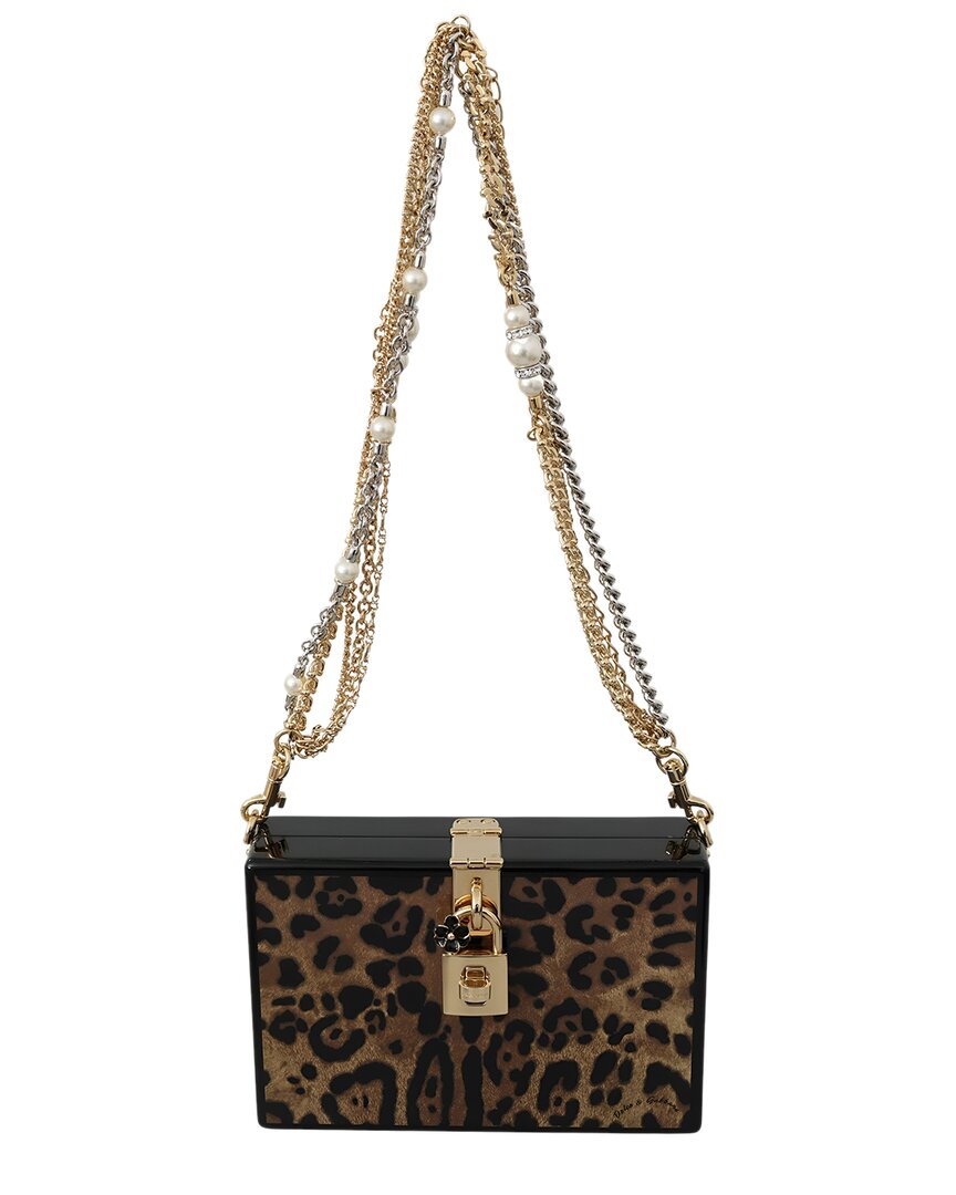 Dolce & Gabbana Leopard Shoulder Bag In Brown