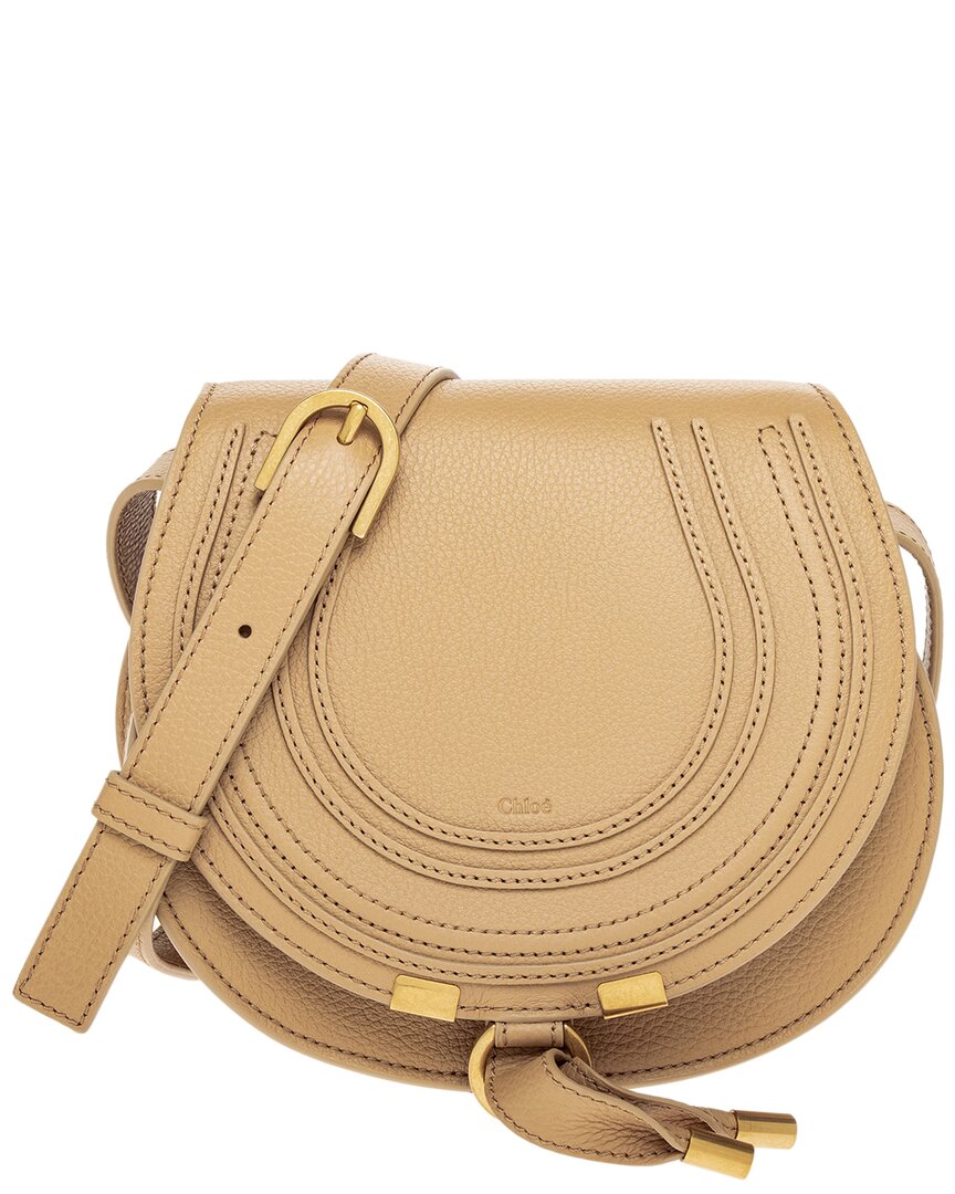 Chloé Marcie Small Leather Saddle Bag In Blue