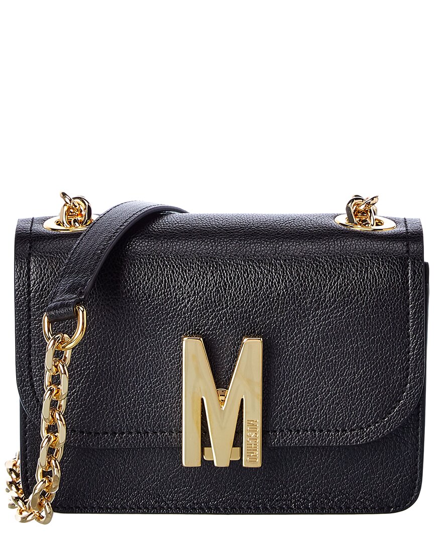 Image of Moschino M Leather Top Handle Shoulder Bag
