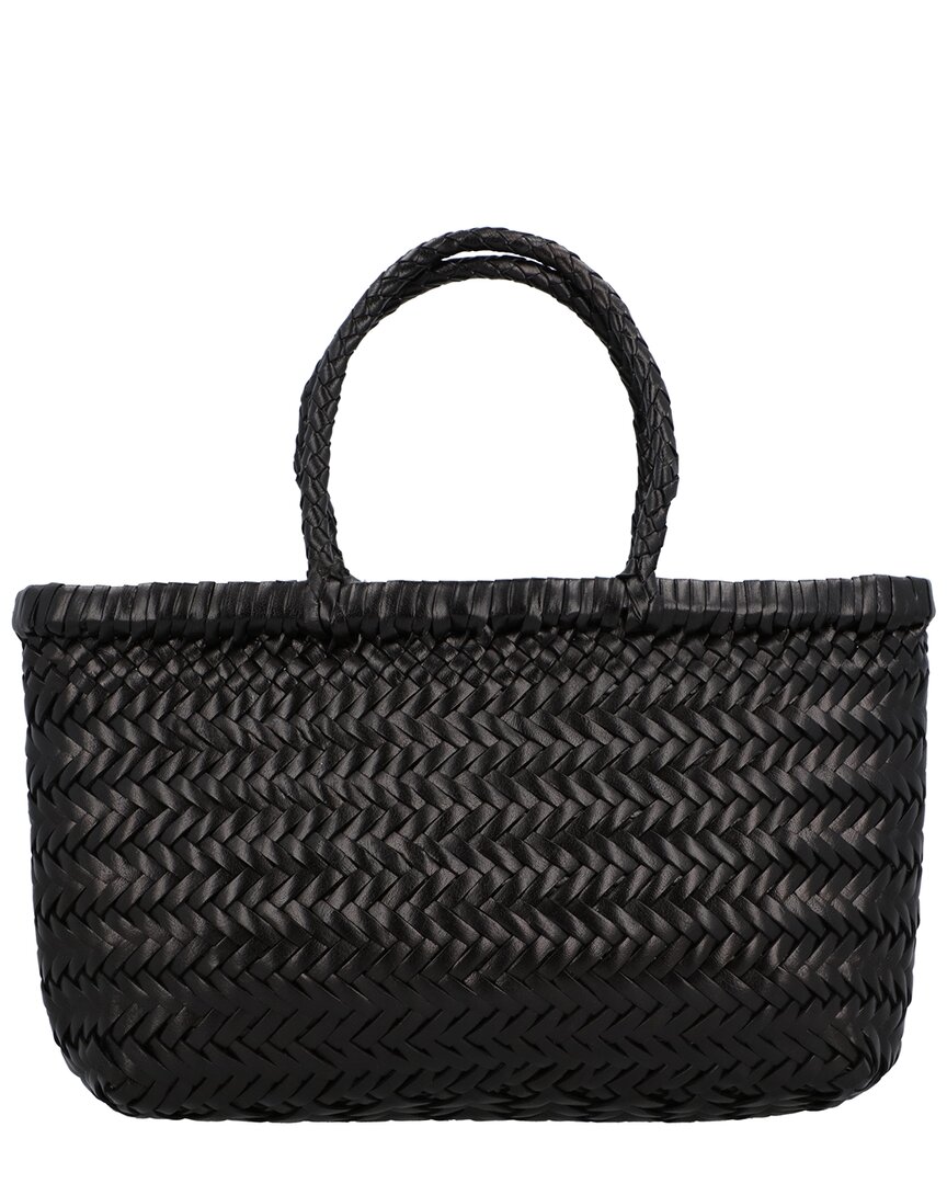 Dragon Diffusion Black Mini Flat Gora Leather Shoulder Bag