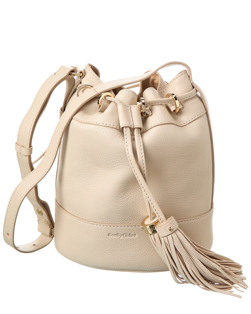 See By Chloé Vicki Leather Bucket Bag In Beige