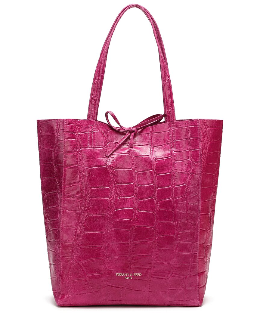 Tiffany & Fred Croc-embossed Leather Tote