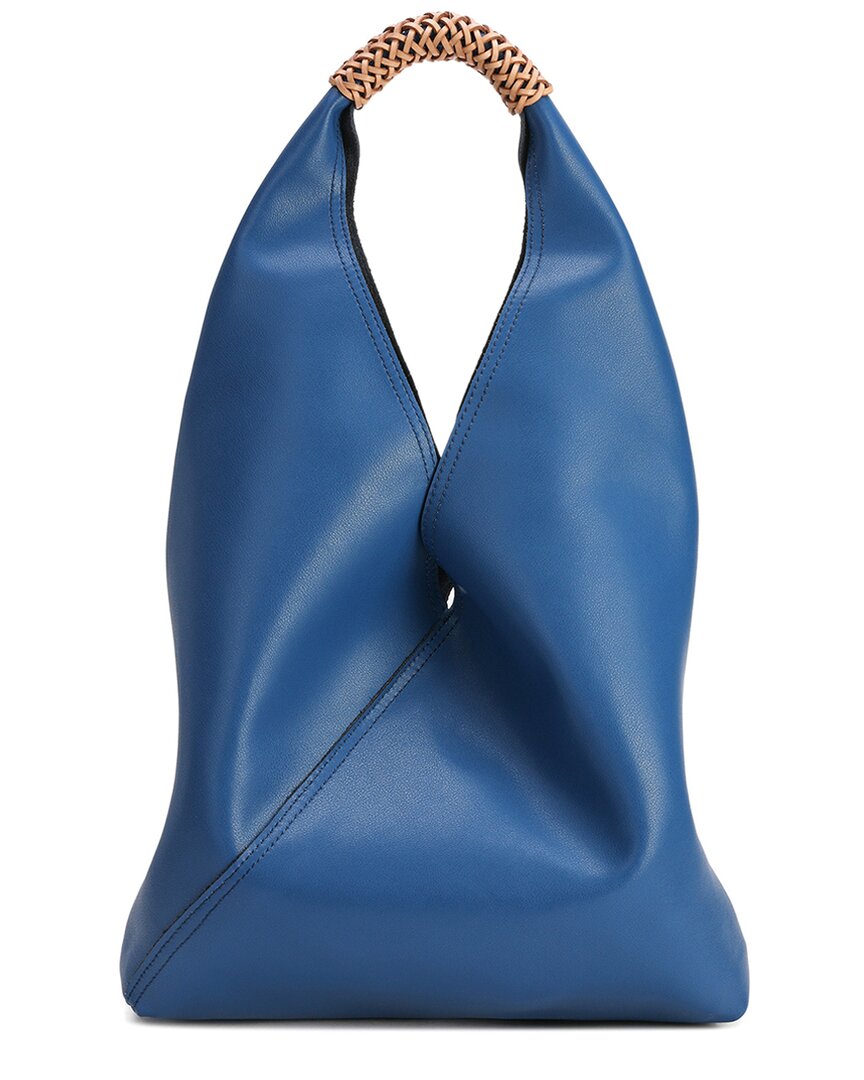 Shop Tiffany & Fred Paris Smooth Leather Tote In Blue