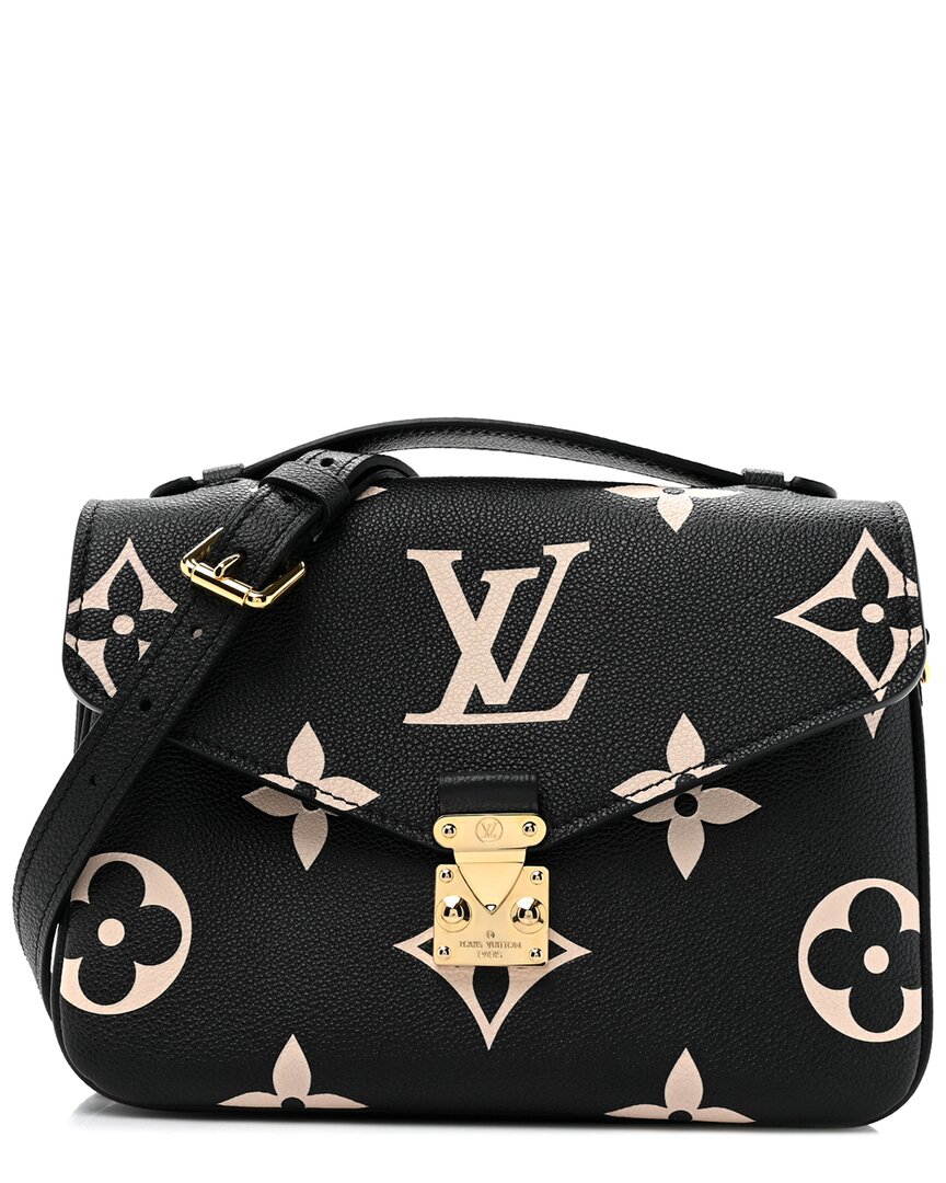 LOUIS VUITTON Pre-owned Beige Black Monogram Empreinte Leather Pochette Metis (authentic Pre-loved)