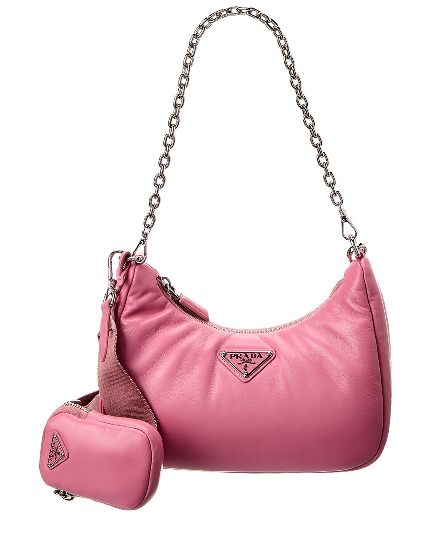 Prada Re-Edition 2005 Padded Leather Shoulder Bag Pink