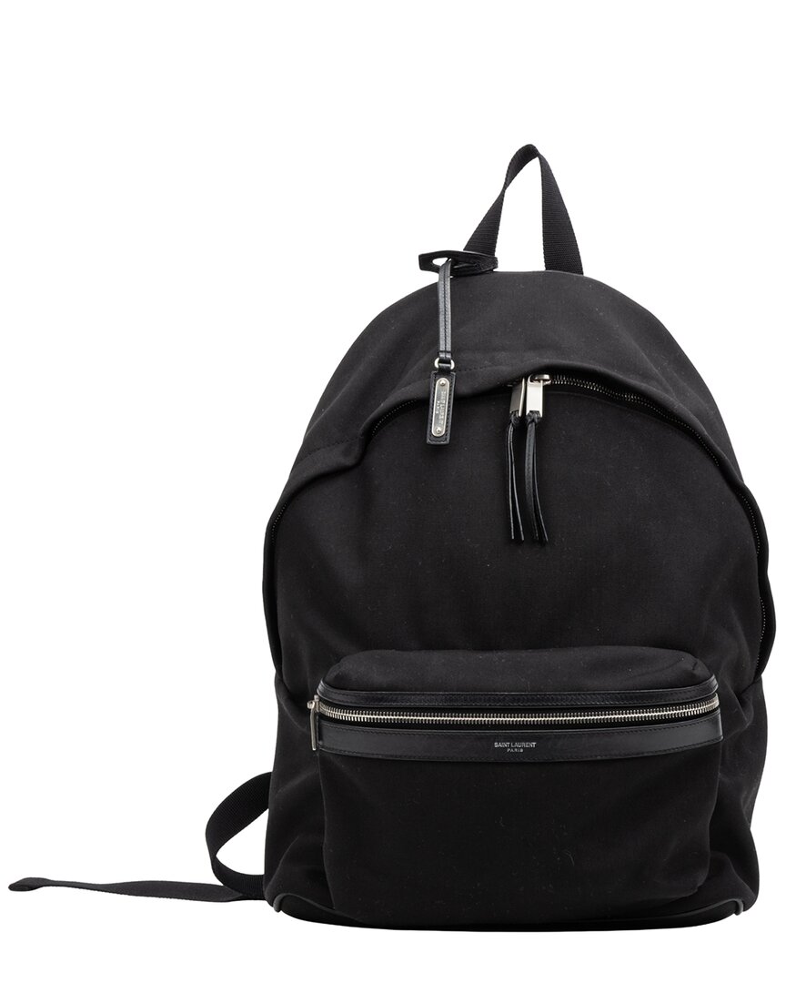 Saint Laurent Black Canvas City Backpack (authentic Pre-loved)