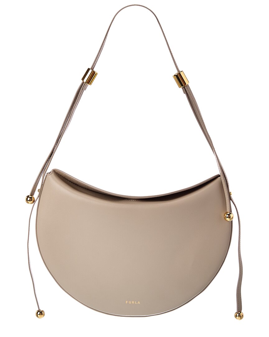 Furla Moonstone Leather Shoulder Bag In 4488s Linen