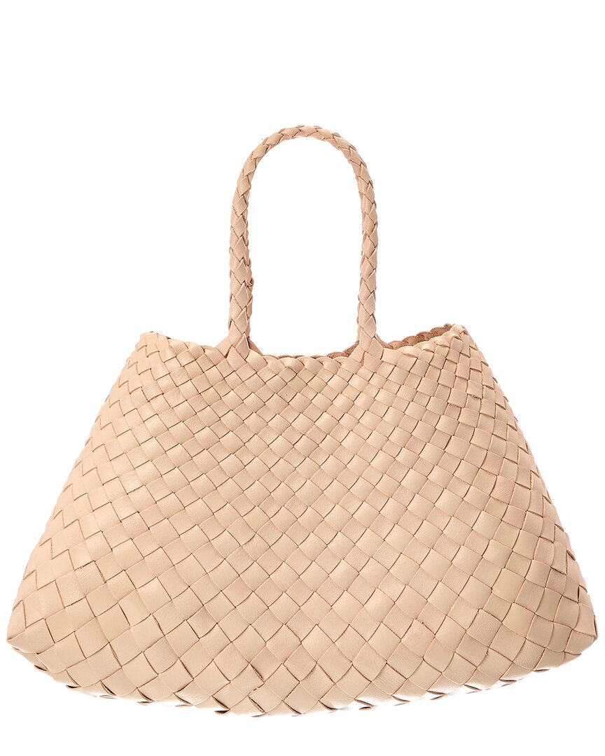 Dragon Diffusion Santa Croce Small Leather Tote In Beige