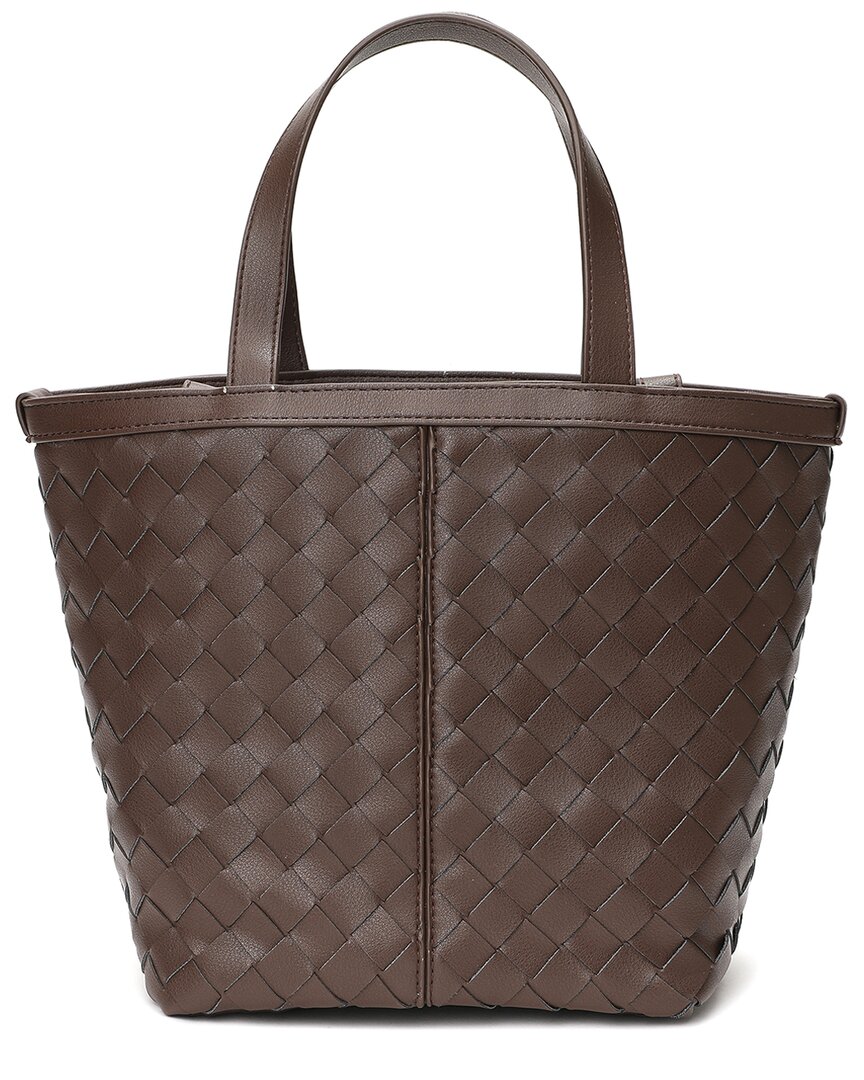 TIFFANY & FRED TIFFANY & FRED WOVEN LEATHER TOP HANDLE SHOULDER BAG