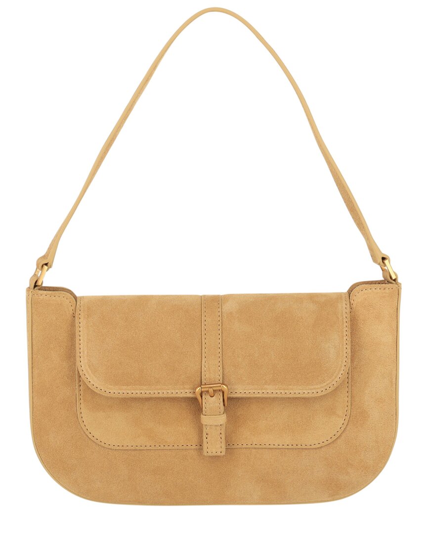 By Far Miranda Suede Leather Shoulder Bag In Beige