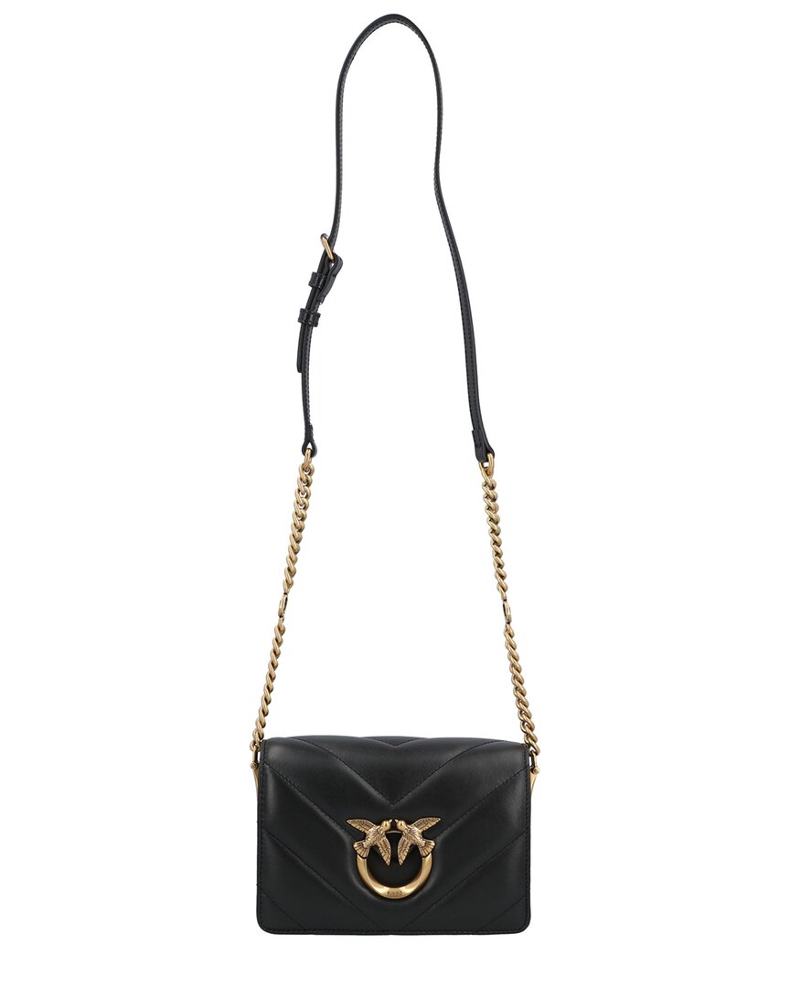 Pinko Leather Crossbody In Black
