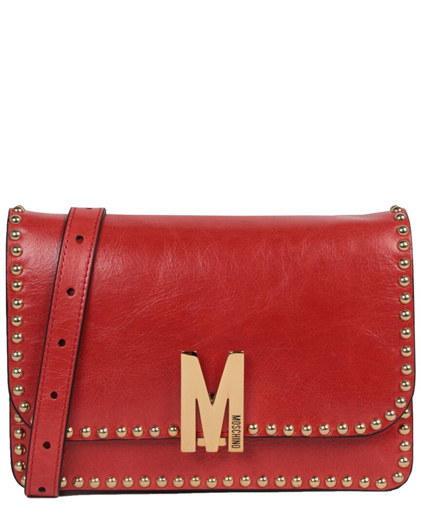 Moschino Leather Shoulder Bag In Red
