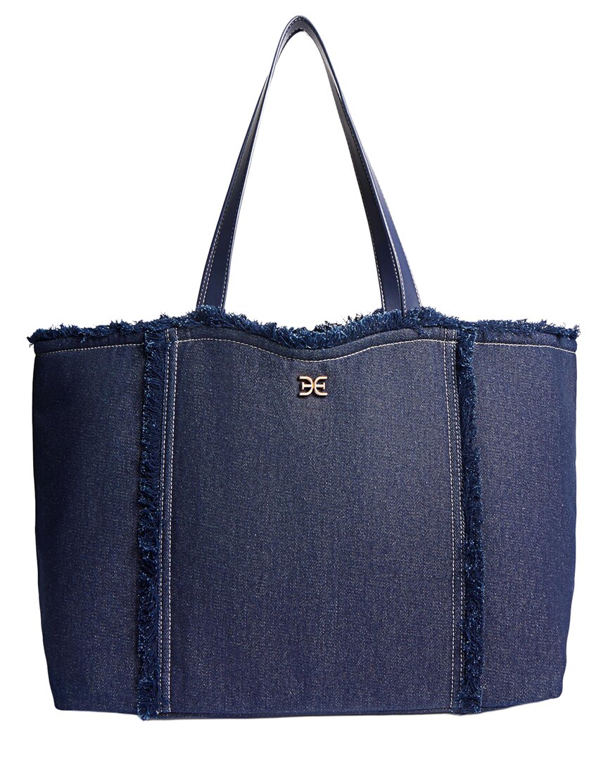 Sam Edelman Irina Denim Reversable Large Tote In Blue