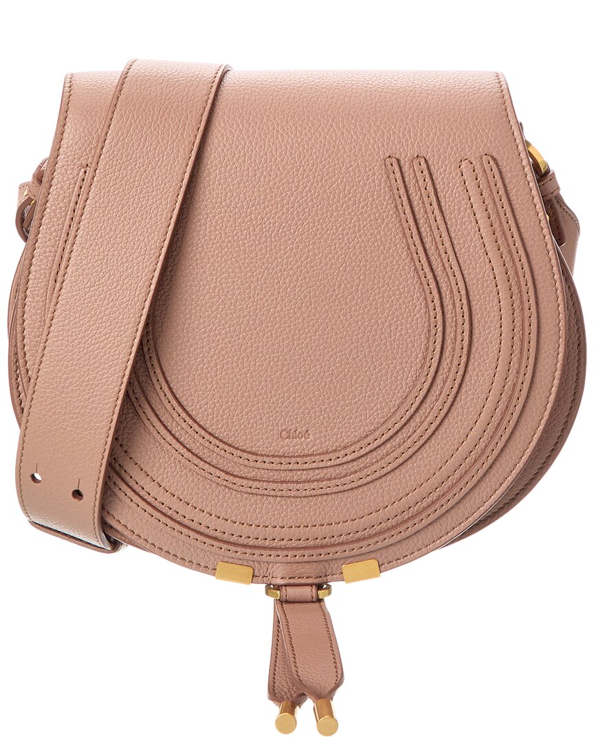 Chloé Chloe Marcie Leather Saddle Bag In Pink