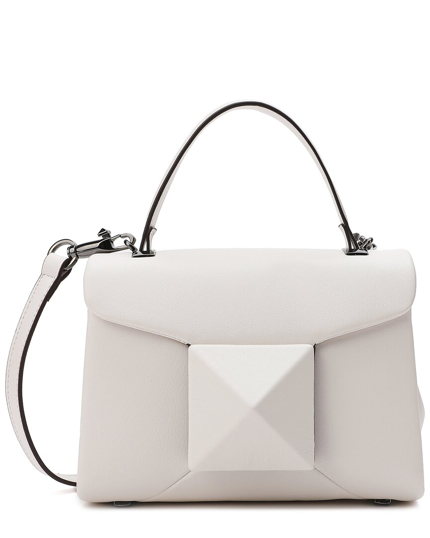 Shop Tiffany & Fred Paris Full-grain Soft Leather Top Handle Shoulder Bag In White