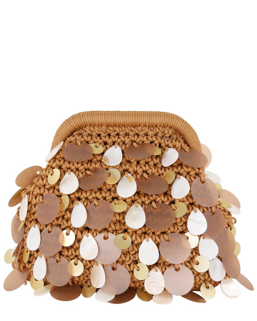 Badgley Mischka Jewel  Marigold Macrame Pouch In Gold