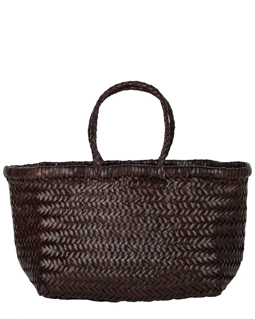 Dragon Diffusion Triple Jump Small Leather Tote In Brown