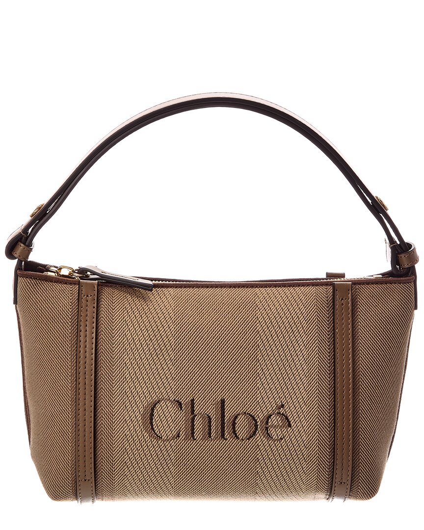 Chloé Carry Canvas & Leather Shoulder Bag In Brown