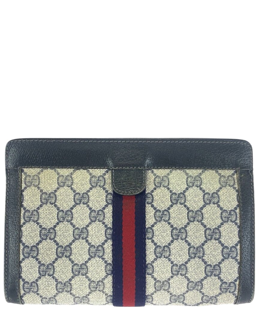 Gucci Vintage Gg Supreme Clutch (authentic Pre-loved) In Multi