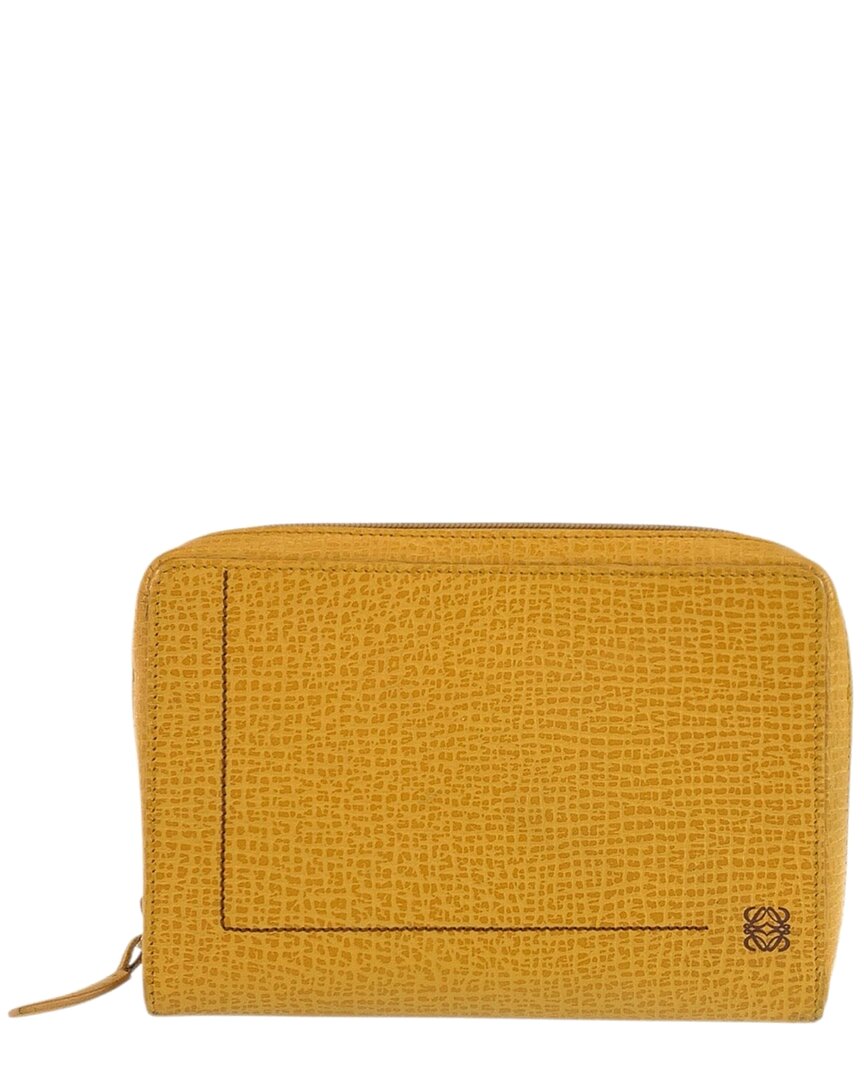 Loewe Anagram Pouch (authentic Pre-loved) In Yellow