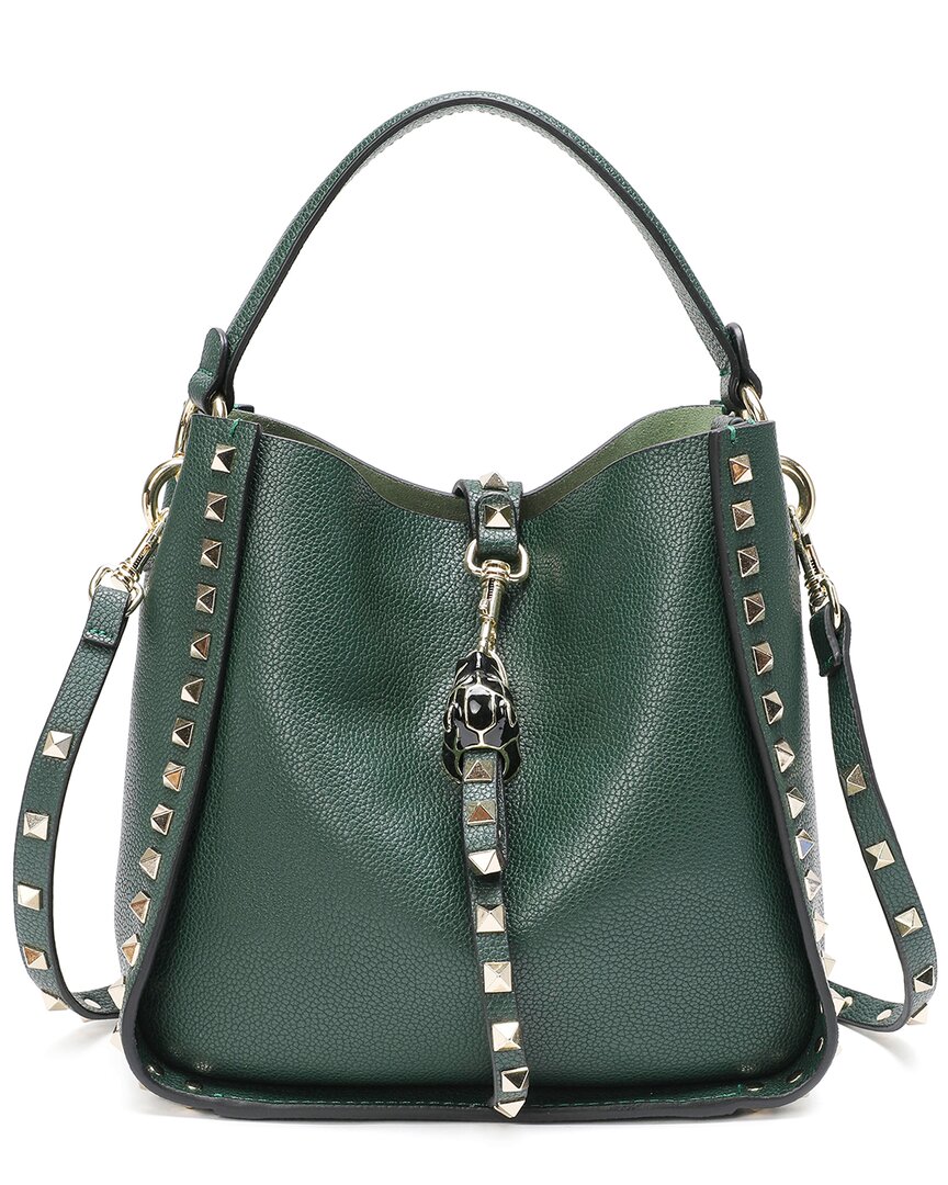 Tiffany & Fred Paris Full-grain Leather Hobo Bag In Green