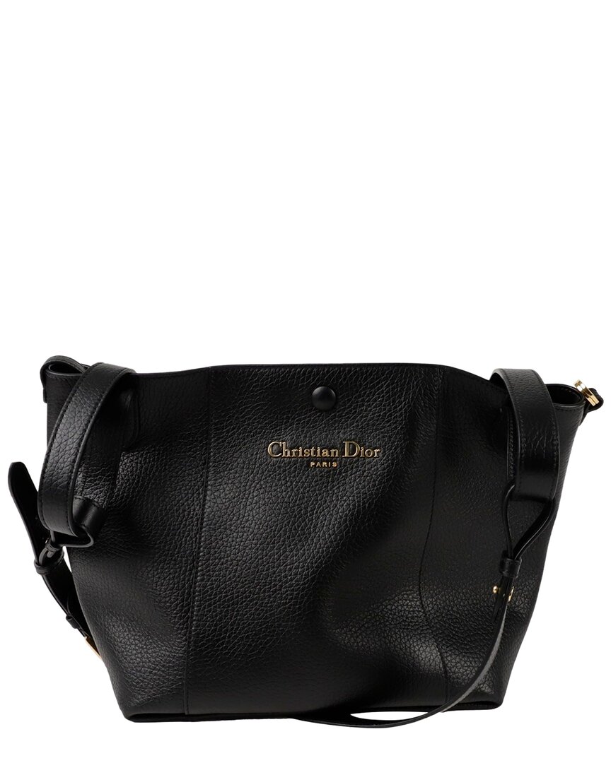 Dior Signature Medium Bucket Shoulder Bag (authentic Pre-loved) In Black