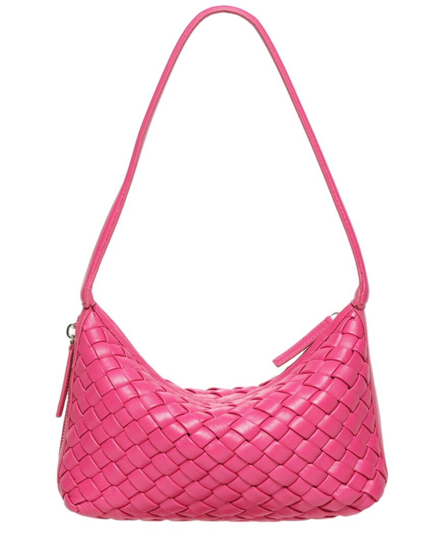 Shop Walter Baker Hazel Woven Leather Shoulder Bag In Pink