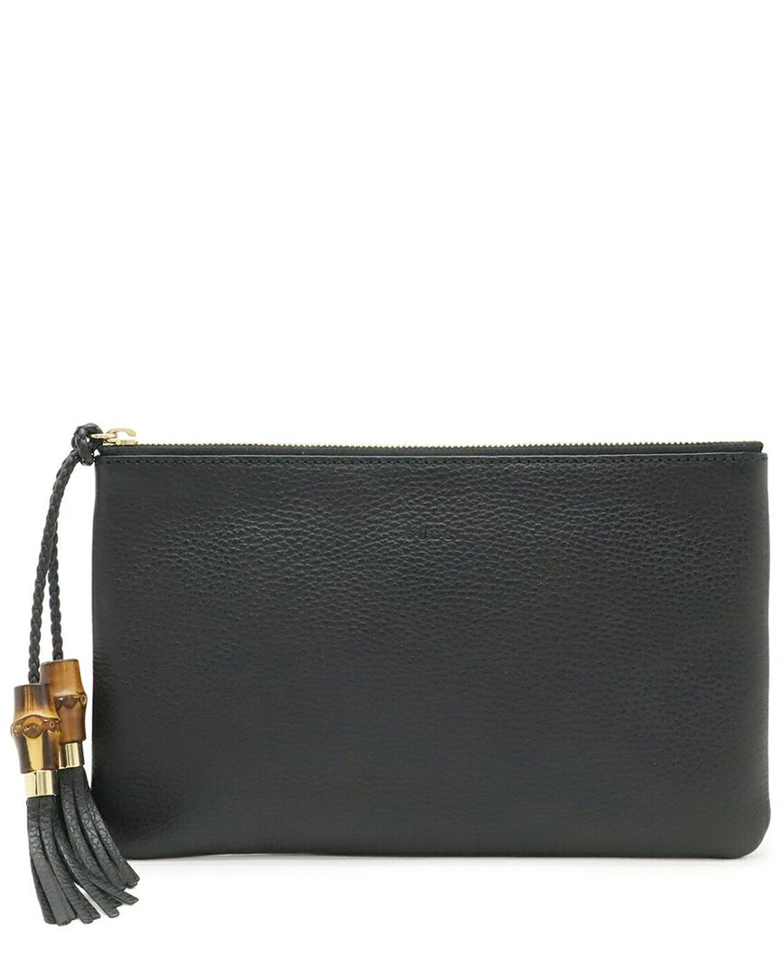 Gucci Bamboo Tassel Clutch Bag (authentic Pre-loved) In Black