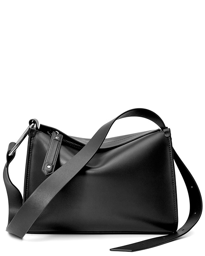Adele Berto Leather Shoulder Bag In Black