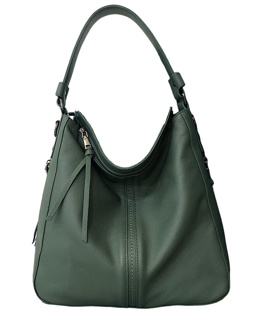 Paste Leather Shoulder Bag In Green