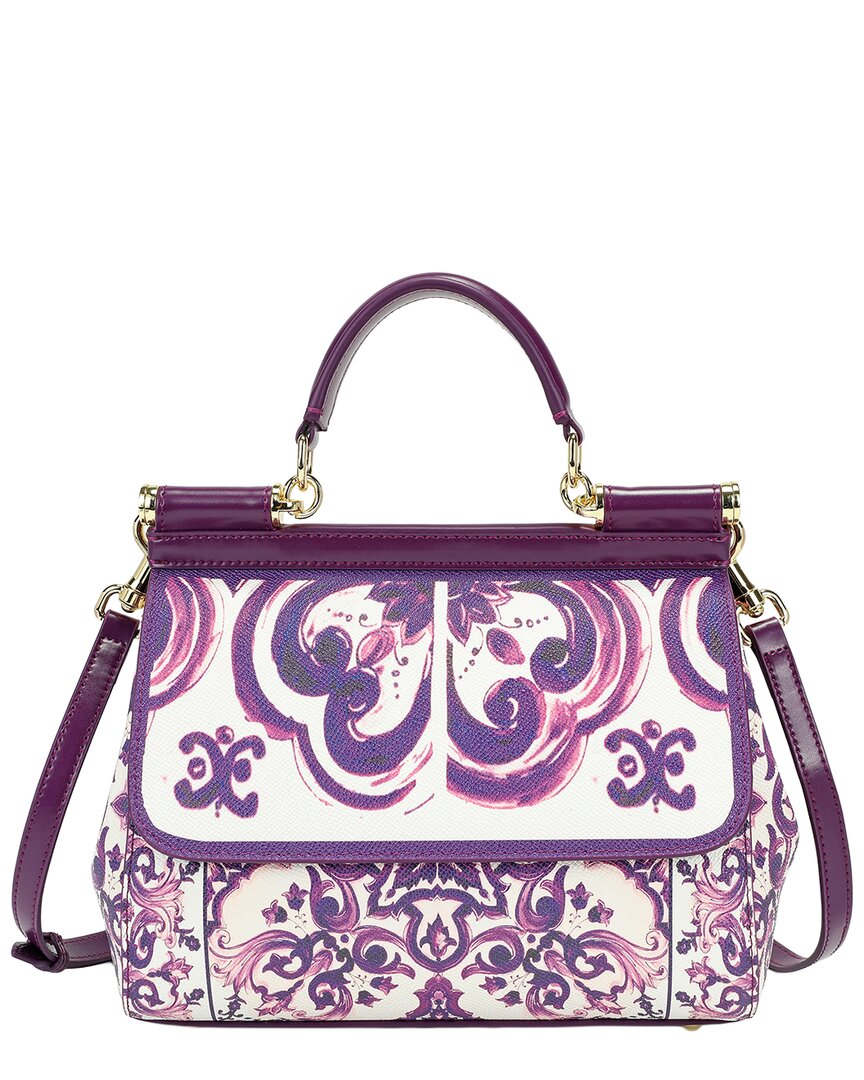 Tiffany & Fred Paris Saffiano Painted Leather Top-handle Satchel In White