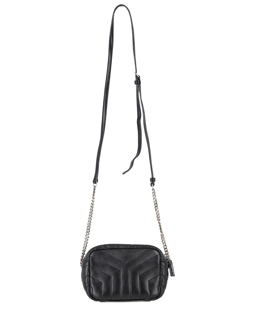 Saint Laurent Black Leather Small Loulou Bowling Bag (authentic Pre-loved) In Black