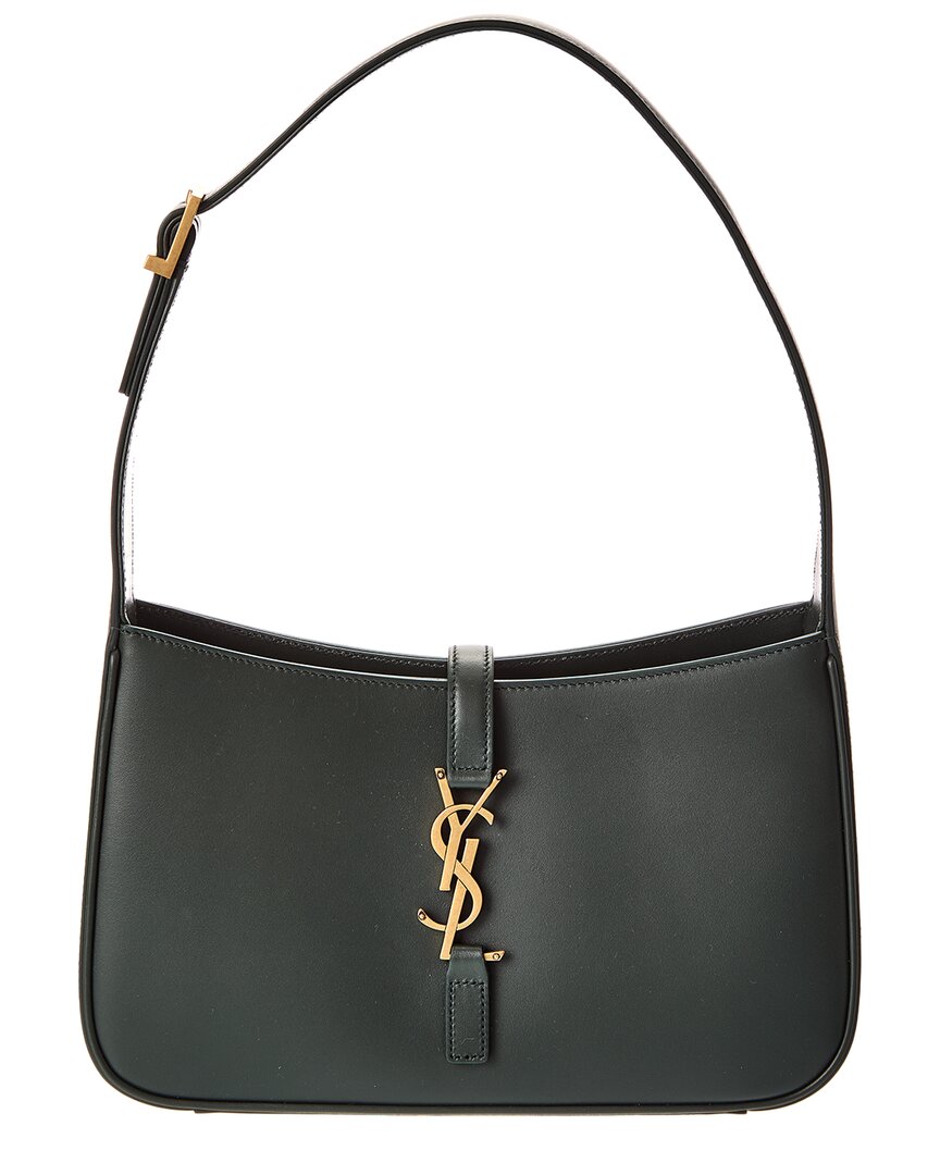 Saint Laurent Dnu Le 5 A 7 Smooth Leather Hobo Bag (authentic ) In Green