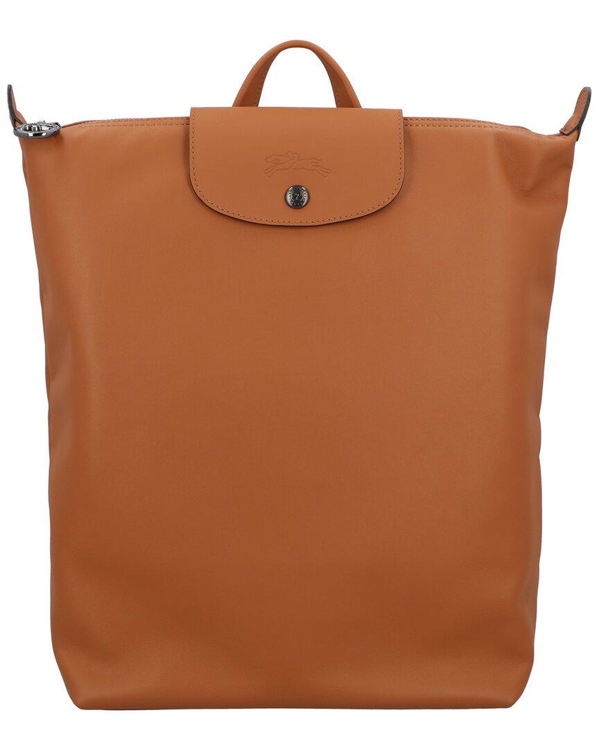 Longchamp Le Pliage Xtra Medium Leather Backpack In Brown