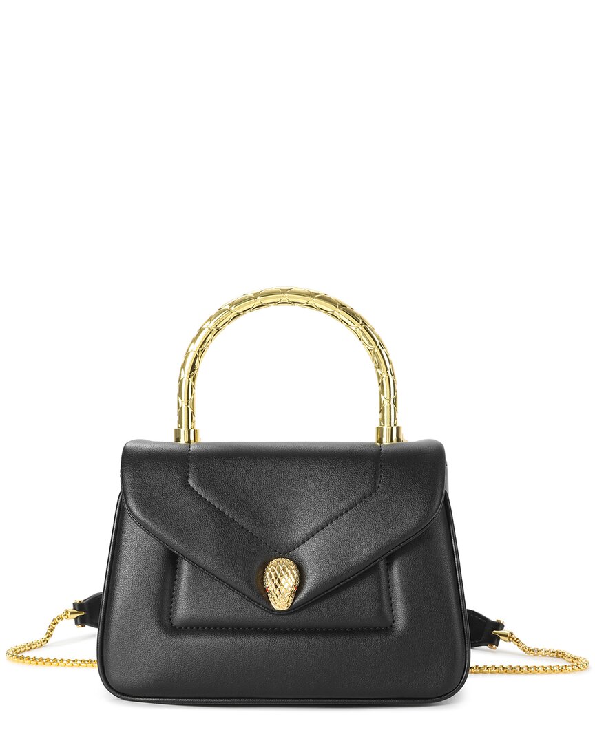 Tiffany & Fred Paris Leather Top Handle Satchel In Black