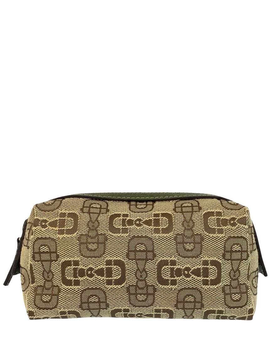 Gucci Beige Canvas Horsebit Pouch (authentic Pre-loved)