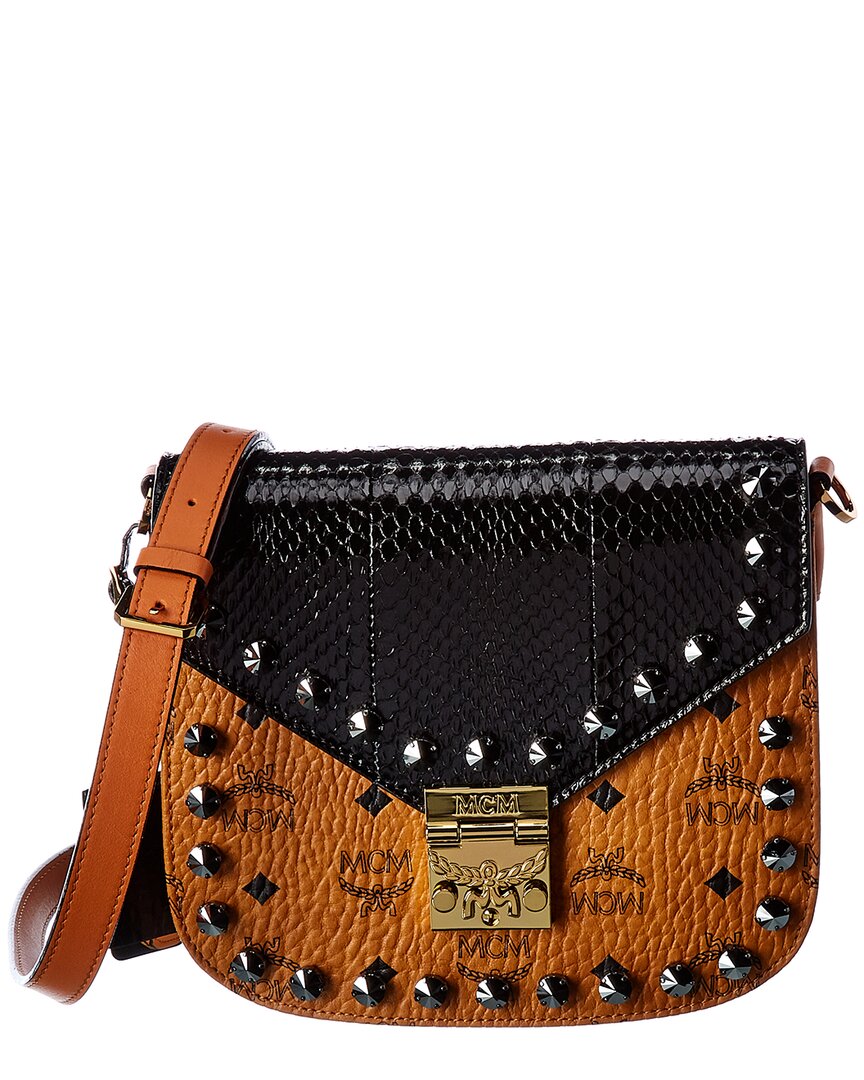 Image of MCM Patricia Python & Visetos Shoulder Bag