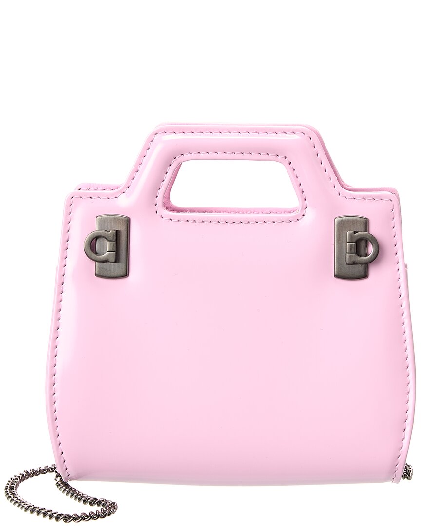 Ferragamo Sleek Mini Tote With Detachable Strap In Pink